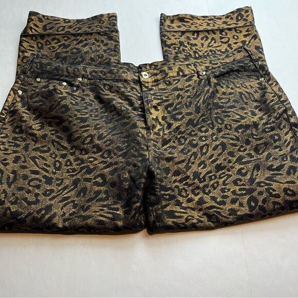 DG2 Women's Pants Black and Gold Shiny Size 24 WP Straight leg - Picture 2 of 10